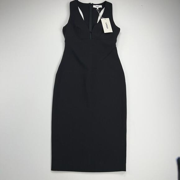 Likely Asbury Cutout Little Black Dress LBD Midi Sexy Sophisticated Size 2 - Picture 9 of 12